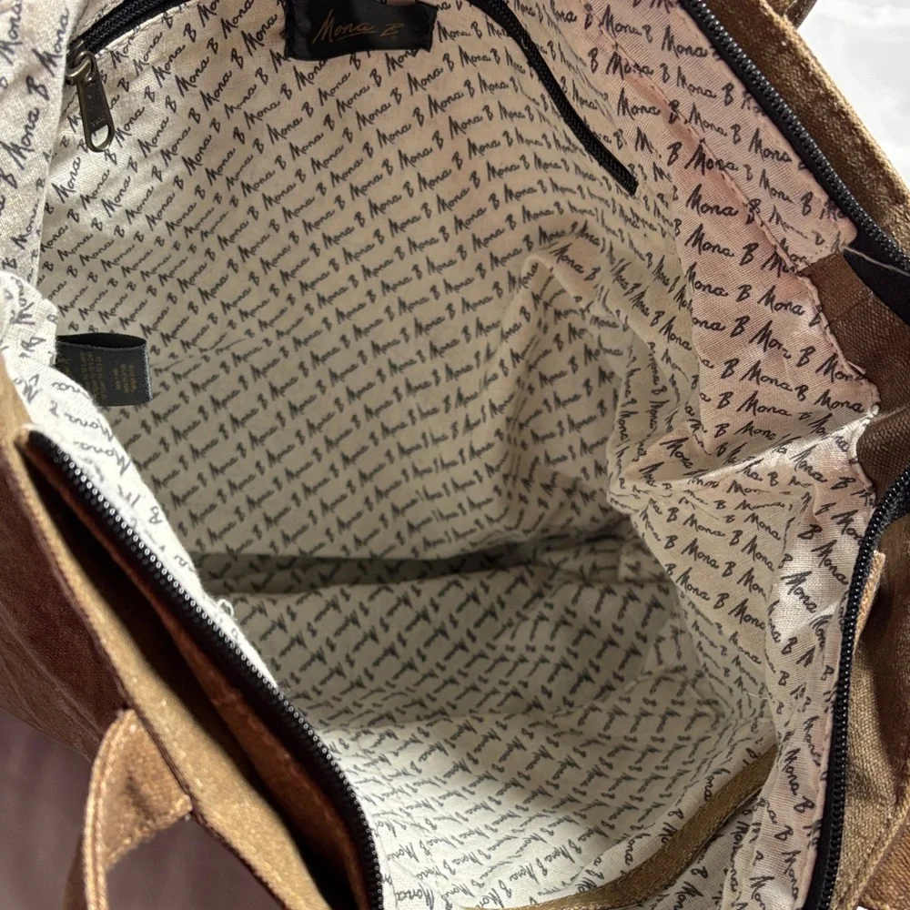 Mona B Brown and Tan Tote Bag - Picture 5 of 5